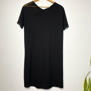 Eileen Fisher 100% Silk Black Shift Dress